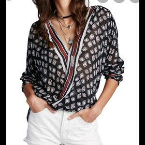 Free People Before Dawn Criss Cross Top - Sz L